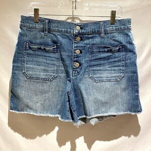 Madewell High-Rise Button Fly Denim Cutoff Shorts, size 31